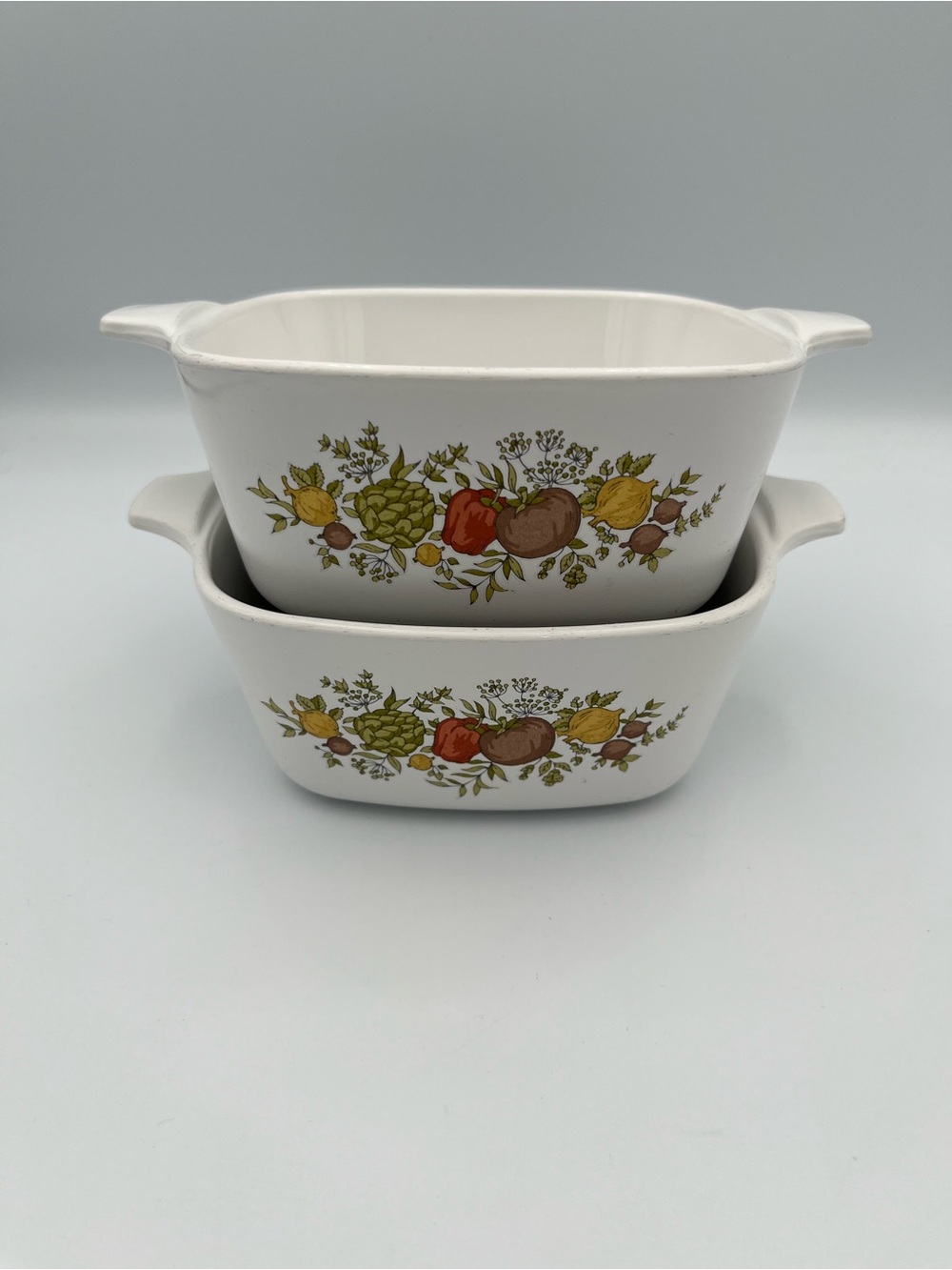 Vtg Corning Ware Spice of Life (2) Mini Casserole Dish P-43-B NO Lids 2 3/4 cup